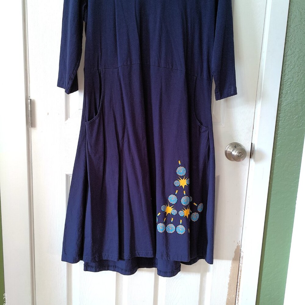 Svaha Navy Midi Dress with Nuclear Fission - Picture 9 of 14